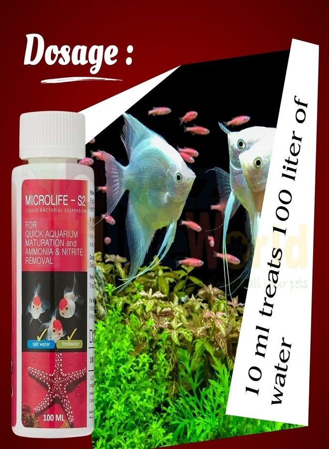 VAYINATO Aquatic Remedies Aquarium Micro Life S2 (100 ML) Suitable for Fresh and Salt Water by Petzlifeworld - Image 3